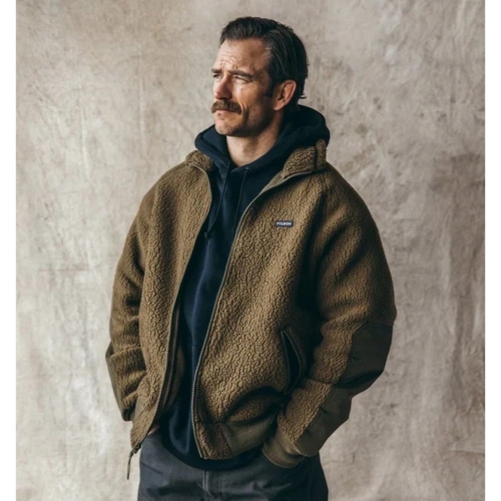 Filson Sherpa Fleece Jacket Men XS Marsh Olive Polartec Thermal Pro Full Zip